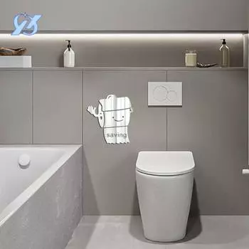 Toilet side creative three-dimensional 1mm acrylic wall sticker home hotel bathroom bathroom wall decoration sticker