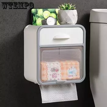 Toilet Tissue Box, Storage Rack, Wall-mounted Drawer Box, Non-perforated Creative Waterproof Storage Rack белый