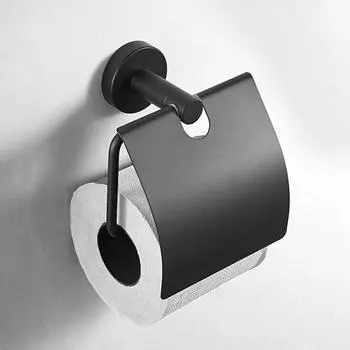 Toilet Tissue Paper holder towel rack Black walnut toilet roll rack Creative solid wood paper towel hook bathroom rack чёрный