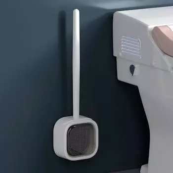 Toilet Toilet Brush Household No Dead Ends Free Punching Toilet Brush Wall Hanging Long Handle Silicone Cleaning Brush Artifact