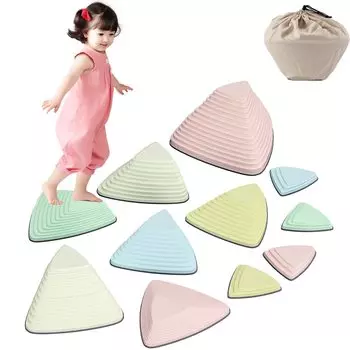 TOJOY Balance Stone Set of 11 Children s Balance Stones, Balance Breve, Balance Training, Macaron Color, Wrapping Compatible, Steps Stones, Fully