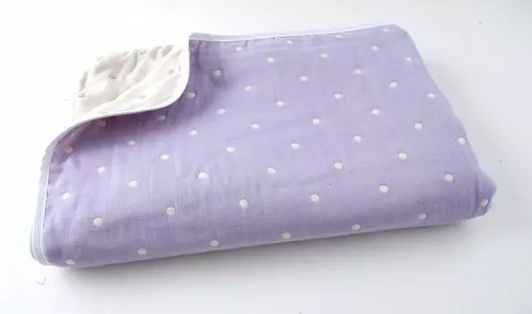 Toka Woolen Plump and Soft Gauze Blanket Dot Made in Japan Single Size Jacquard Weave Organic Cotton 6-Ply (Polka Purple) 100% фиолетовый