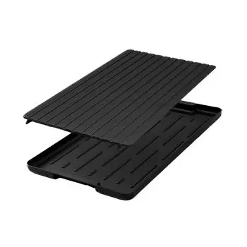 TOKAIZ Defrosting Plate with Tray Genuine Rapid Defrosting Plate Increased Thickness from 2mm to Food Crude Home Commercial Frozen Maintains Flavor чёрный