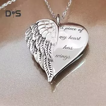 Токайское женское ожерелье с подвеской в форме ангела «Часть моего сердца имеет крылья»