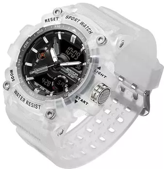 Tokei Watch Мужские цифровые аналоговые часы с функцией двойного времени 5ATM Водонепроницаемые военные светодиодные часы с подсветкой Секундомер с обратным отсчетом Будильник Светящийся день