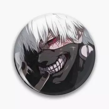 Токийский Гуль Кен Канеки Мягкая Кнопка Булавки Одежда Модный Забавный Воротник Творческий Мультяшная Шляпа Булавка Для Женщин Ювелирные Изделия Любовник Милый Подарок Металлическая Брошь Декор 32mm(1.25in)