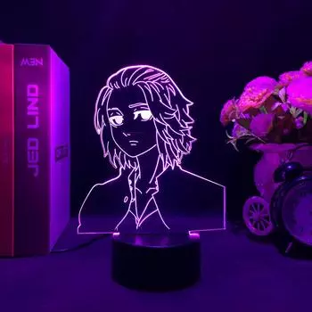 Токио Мстители Майки Токио Манджи Рисунок Светодиодный Ночник Аниме 3D Лампа Декор Спальни RGB Настольная Лампа Манга Лампара Для Детей Подарки