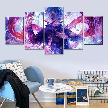 Токио вурдалак Канеки Кен плакат Япония высокая популярность аниме Семья настенное искусство украшение дома печать на холсте 20x35 20x45 20x55cm