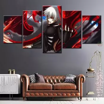 Токио вурдалак плакат 5 панелей HD аниме холст художественная печать настенная художественная печать изображение для гостиной домашний декор подарок 20x35 20x45 20x55cm