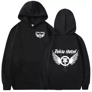 TokioHotel, немецкая рок-группа, толстовка с графическим принтом логотипа, мужская одежда, модные винтажные толстовки, большие толстовки в стиле панк, готики XXL