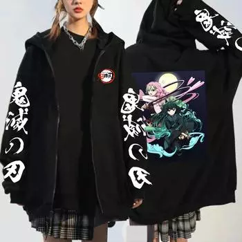 Tokitou Muichirou Demon Slayer Аниме-толстовки на молнии Kanroji Mitsuri Mnaga Printed Men Women Plus Size Casual Zipper Jacket Coats S