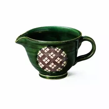 Tokoname Ware Kagama Oribe Iron Painted Hand Painted Bowl Green 280ml Y1020 Single-mouth