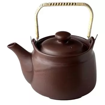 Tokoname Ware, термостойкая керамическая бутылка, коричневый, средний, 1500 куб. см, чайник для заваривания на открытом огне, травяной отвар, китайская травяная медицина, сделано в Японии коричневый