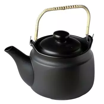 Tokoname Ware, термостойкая керамическая глиняная бутылка, черный, большой чайник объемом 2000 куб. см, для приготовления на открытом огне травяных отваров, китайской травяной медицины, сделано в Японии чёрный