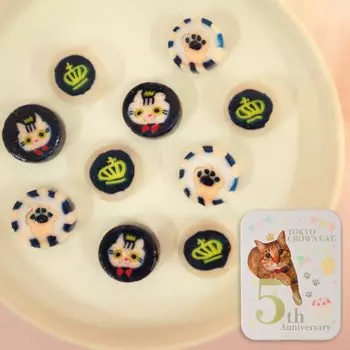 TOKYO CROWN CAT Кот из Токио Корона Toranokumiame 5-я годовщина Can Day Present Tokyo Сувенир Сладости Подарок Сладости Кот Любитель кошек Киджитора День святого Валентина