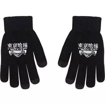Tokyo Ghoul Kaneki Ken Аниме Онлайн Игра Периферийные Перчатки Полный Палец Черный Нескользящий Утолщение Для Сохранения Тепла Average Size