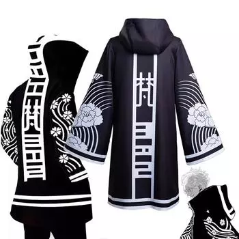 Tokyo Revengers Kawaragi Coat Brahman Косплей Костюм Застежка-молния С Капюшоном Черная Куртка xxxl