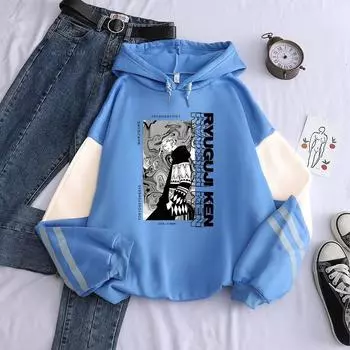 Tokyo Revengers Япония Аниме Толстовка Smile Boy Draken Готическая Графика Harajuku Мужчины Женщины Зима Длинный рукав Y2k Толстовки с капюшоном XS белый