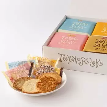 Tokyo Rusk Assortment 4 Types 32 Premium Earl Tokyo Souvenir Pieces_Sugar, Almond, Maple, Gray_Gift
