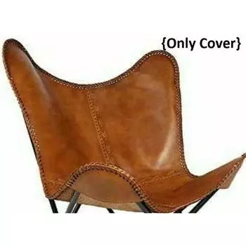 {Только чехол} Сделанное вручную кресло-бабочка из буйволовой кожи, современное акцентное кресло для отдыха, замена 36 x 29 x 23 in коричневый