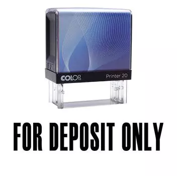 ТОЛЬКО ДЛЯ ДЕПОЗИТА Самокрасящаяся резиновая печать Черными чернилами Офисная печать Colop 14 mm x 38 mm OR 9 / 16 X 11 / 2 Inches чёрный