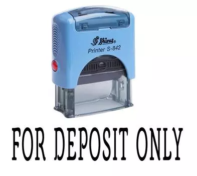 ТОЛЬКО ДЛЯ ДЕПОЗИТА Самостоятельно красящая резиновая печать Офисная стационарная индивидуальная блестящая Impression Area 14 mm x 38 mm красный