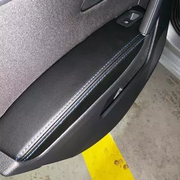 Только LHD 4 двери из микрофибры кожаный дверной подлокотник для VW Golf 7 2014 2015 2016 2017 2018 автомобильный дверной подлокотник панель крышка чёрный