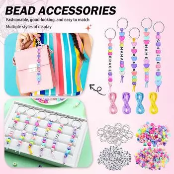 (Только материал для упаковки) Богемный стиль, бусины-буквы в форме ведра, бусины в форме сердца, брелоки, женские подвески и аксессуары для багажа One Size