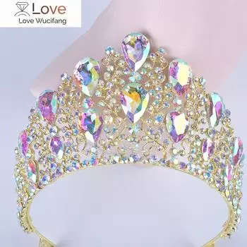 Только один новый образец, продающий свадебную прическу, тиару для невесты, хрустальные стразы, женские короны для вечеринок, свадебные платья, аксессуары, гребень, тиара Length 30cm, width 14cm