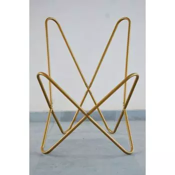 (ТОЛЬКО РАМА) Кожаный каркас кресла-бабочки,Каркас кресла-бабочки,Золотая подставка для кресла,Кресло для гостиной 36 x 33 x 27 in золотистый