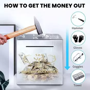 Только сохранить жесткий копилка из нержавеющей стали любовник депозит может деньги горшок выбор коробка подарок на день рождения D8F7 A-12