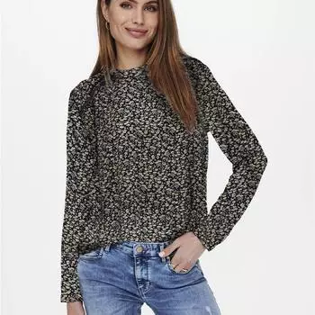 ТОЛЬКО женская блузка с длинными рукавами и цветочным принтом XS темно-синий