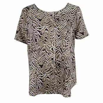 ТОЛЬКО женская футболка с круглым вырезом и короткими рукавами с животным принтом 42 хаки