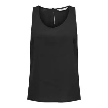 ТОЛЬКО женская майка с прямыми пуговицами и круглым вырезом 34 чёрный