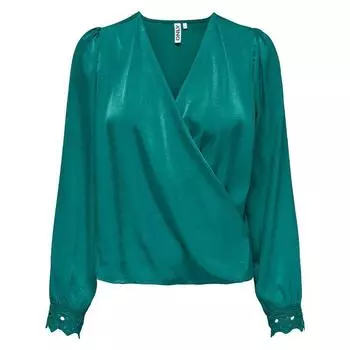 ТОЛЬКО женские топы с запахом и длинными рукавами. L чёрный