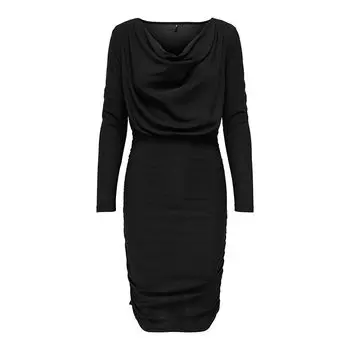 ТОЛЬКО женское облегающее вечернее платье с воротником-хомутом S чёрный