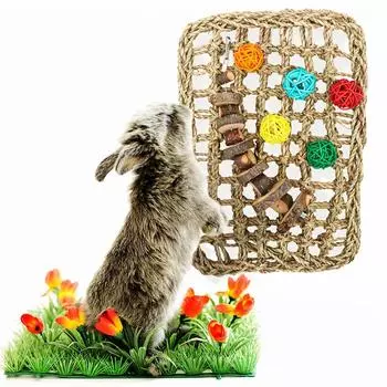 Tolacos Игрушка для чистки зубов хомяка Кролик Шиншилла Белка Игрушка для жевания мелких животных Снятие стресса Уход за зубами кролика Игрушка для солода Подходит для морской мыши