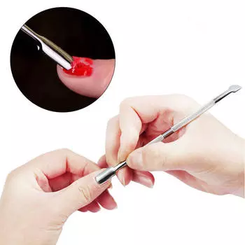 Инструмент маникюрный Cuticle Pusher Remover Trimmer серебряный