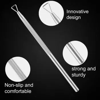 Толкатель для ногтей, твердый противоскользящий очиститель для удаления гель-лака из нержавеющей стали, инструменты