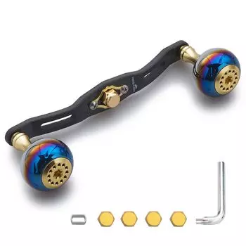 Толщина ручки катушки HEIGHTEN 4 мм, угольная ткань, карбон, оснащена ручкой 30 мм для катушки SHIMANO DAIWA Abu General Bait Reel серии Aurora 130/120/110 мм золотой