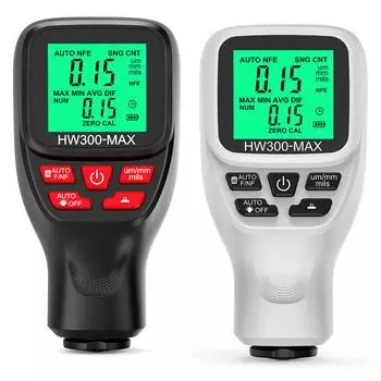 Толщиномер покрытия 0-2000UM Тестер пленки автомобильной краски Измерительный инструмент HW-300-MAX ЖК-цифровой автомобильный измеритель краски белый