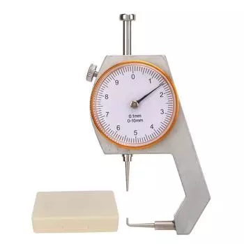 Толщиномер с изогнутым наконечником от 0 до 10 мм, металлический ручной толщиномер для измерения полых труб