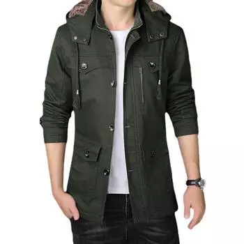 Толстая бархатная куртка мужская рабочая одежда большого размера стираная куртка из чистого хлопка повседневная куртка с капюшоном M