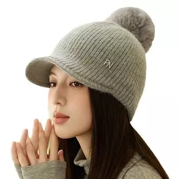 Толстая бейсболка женская вязаная шапка чёрный