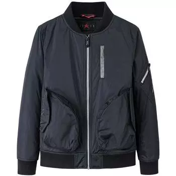 Толстая куртка Jordan Letter Logo Print из хлопка с защитой от холода на молнии, детская верхняя одежда, черный цвет JD2042001PS-001 XL