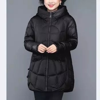 Толстая Мама Зимняя Стеганая Куртка Женская Средней Длины Плюс Толстая Плюс Размер Стеганая Куртка Куртка Среднего Возраста и Пожилых Стеганая Куртка 6XL