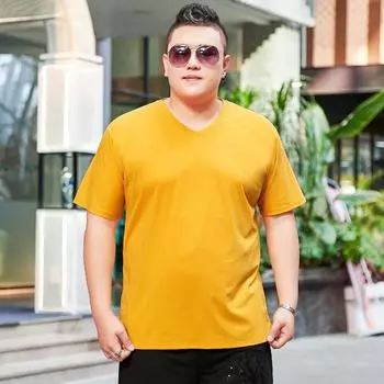 Толстая мужская толстая одежда больших размеров, свободная популярная футболка с короткими рукавами, одежда для толстых людей, летняя одежда, топы, рубашки большого размера 2XL красный