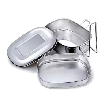 Толстая нержавеющая сталь для закусок, прямоугольный контейнер для хранения ланча для студентов L Single Deck