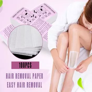 Толстая нетканая бумага для удаления волос, белая 100, вспомогательное средство для удаления волос, 100 шт. One Size розовый