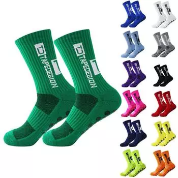 Толстая нижняя часть полотенца подавляет запах клея, предотвращая скольжение футбольных носков One Size чёрный